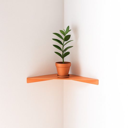 Linea 1 Corner Metal Wall Shelf